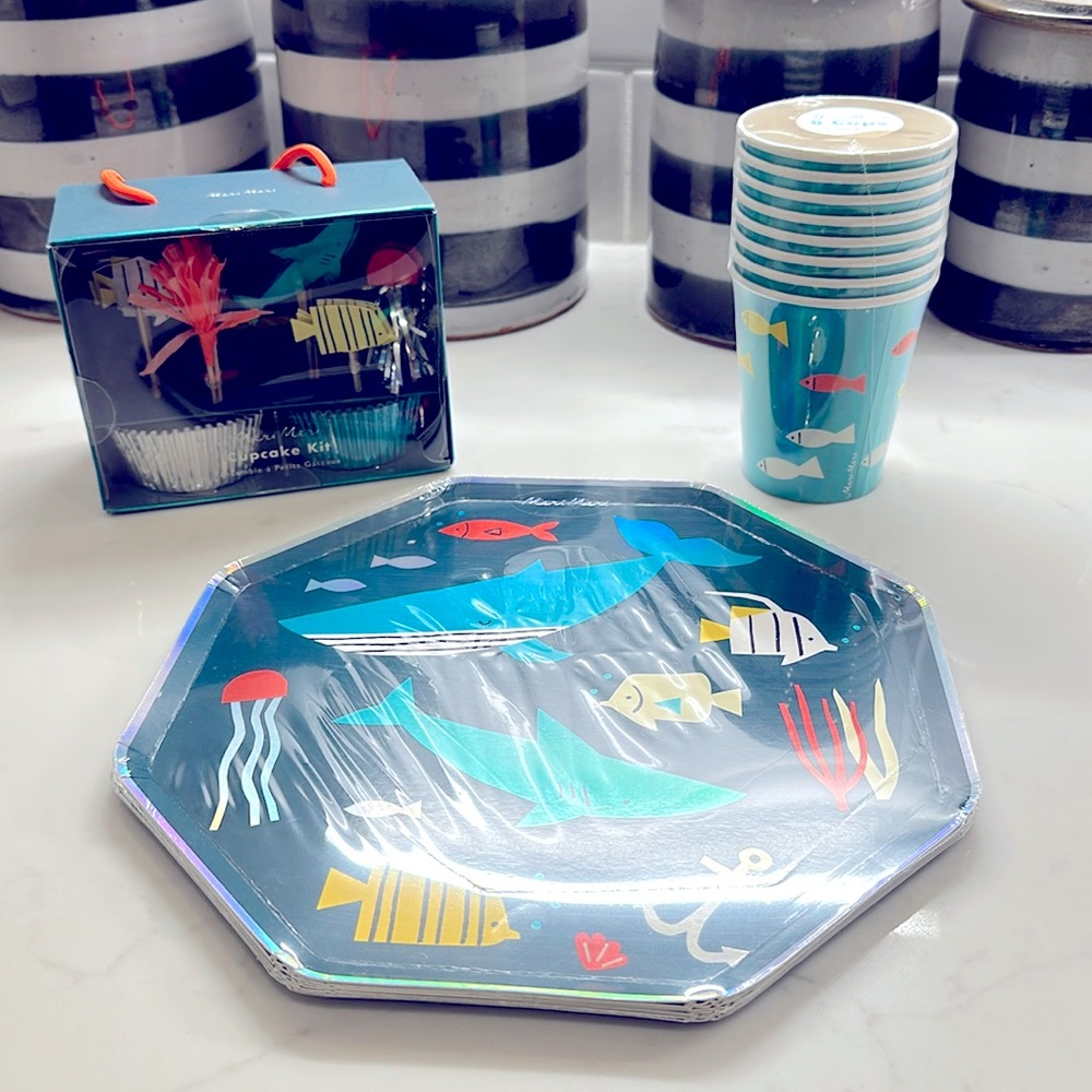 Meri Meri Ocean Birthday or Beach Party Tableware Set